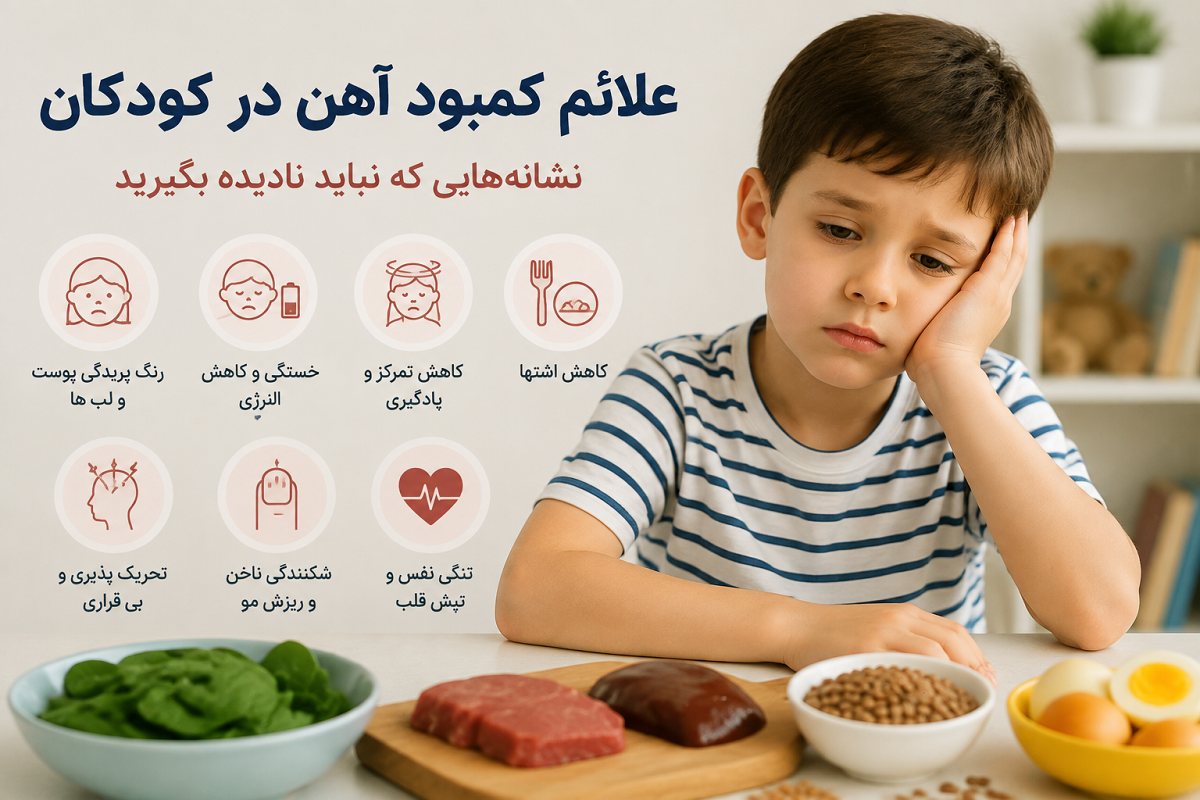 علائم کمبود آهن در بدن کودکان چیست؟ نشانه‌هایی که از خستگی تا اختلال رشد دیده می‌شوند